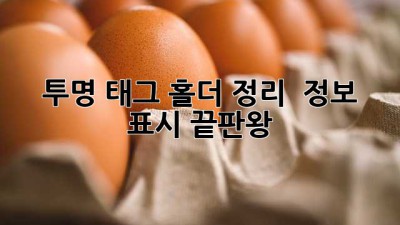 투명 태그 홀더: 정리 & 정보 표시 끝판왕!